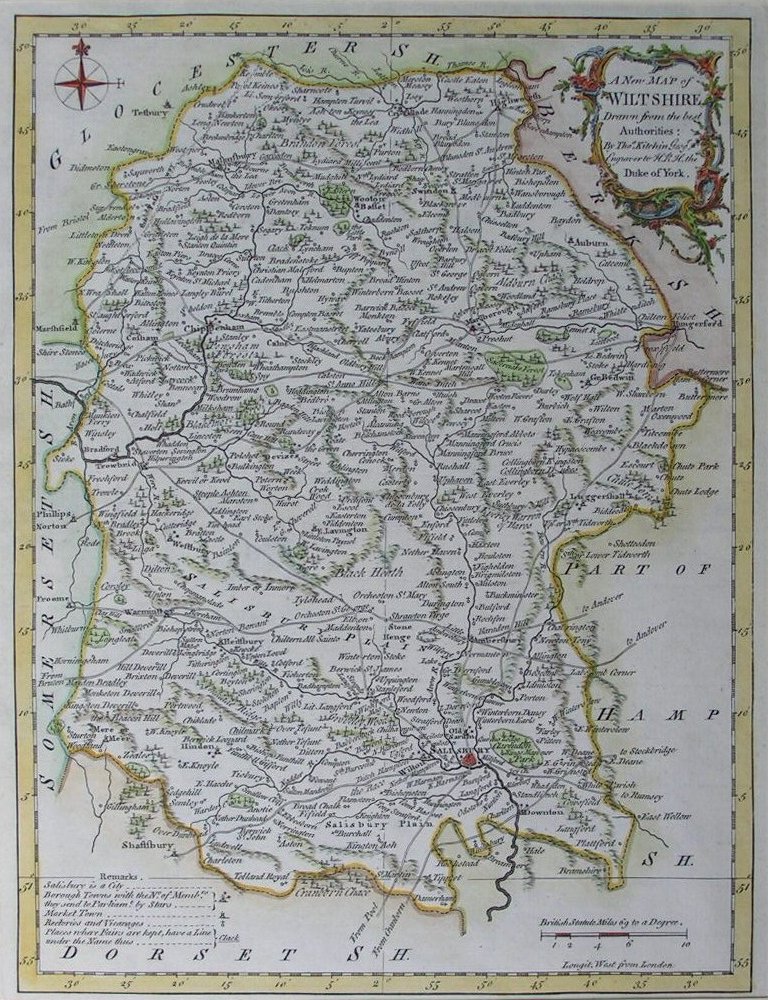 Map of Wiltshire - Kitchin